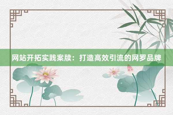 网站开拓实践案牍：打造高效引流的网罗品牌