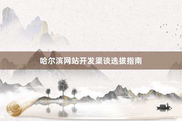 哈尔滨网站开发渠谈选拔指南